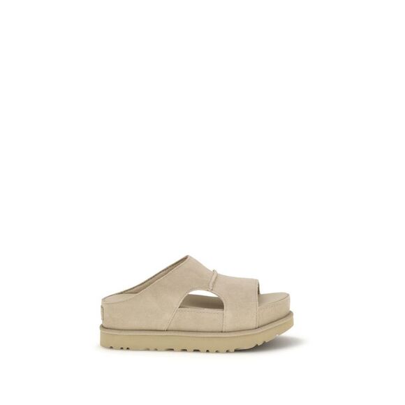 UGG Beige Calf Leather Bos Taurus Platform Women's Sandals